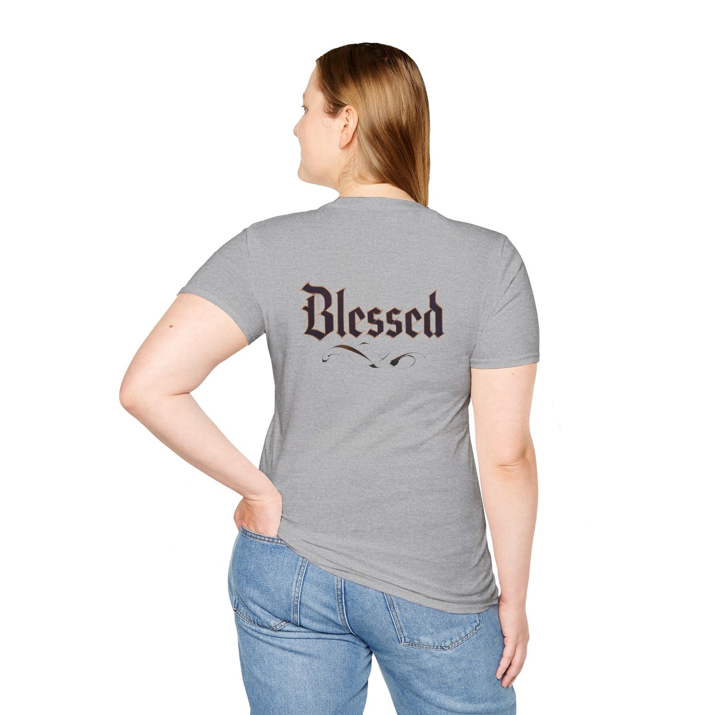 Blessed Unisex Softstyle T-Shirt for Everyday Comfort, Casual Wear, Gift for Friends, Spiritual Apparel, Summer Fashion