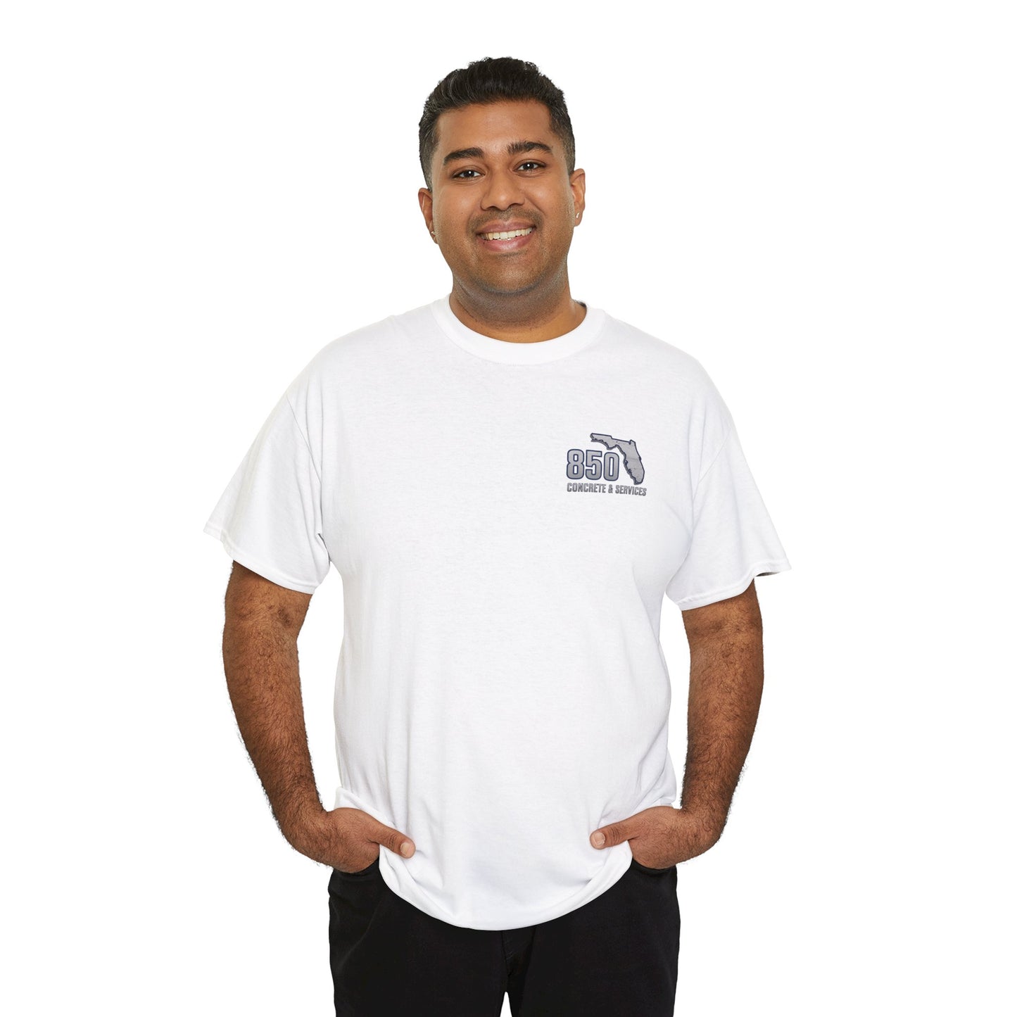 Custom Unisex Heavy Cotton Tee with Business Logo, Perfect for Workwear, Gift for Contractors, Promotional Use, Branding, Florida Services