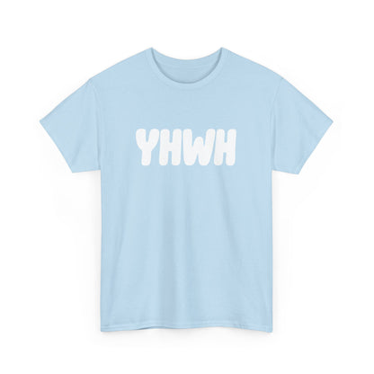 YHWH Unisex Heavy Cotton Tee, Spiritual T-Shirt, Casual Wear, Gift for Him/Her, Faith-Based Apparel, Trendy Everyday Tee