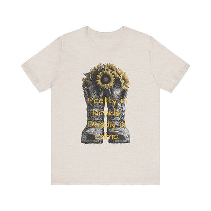 Pretty & Deadly Floral Tee, Unisex Short Sleeve Shirt, Flower Lover Gift, Casual Tee, Everyday Wear, Nature Lover Apparel