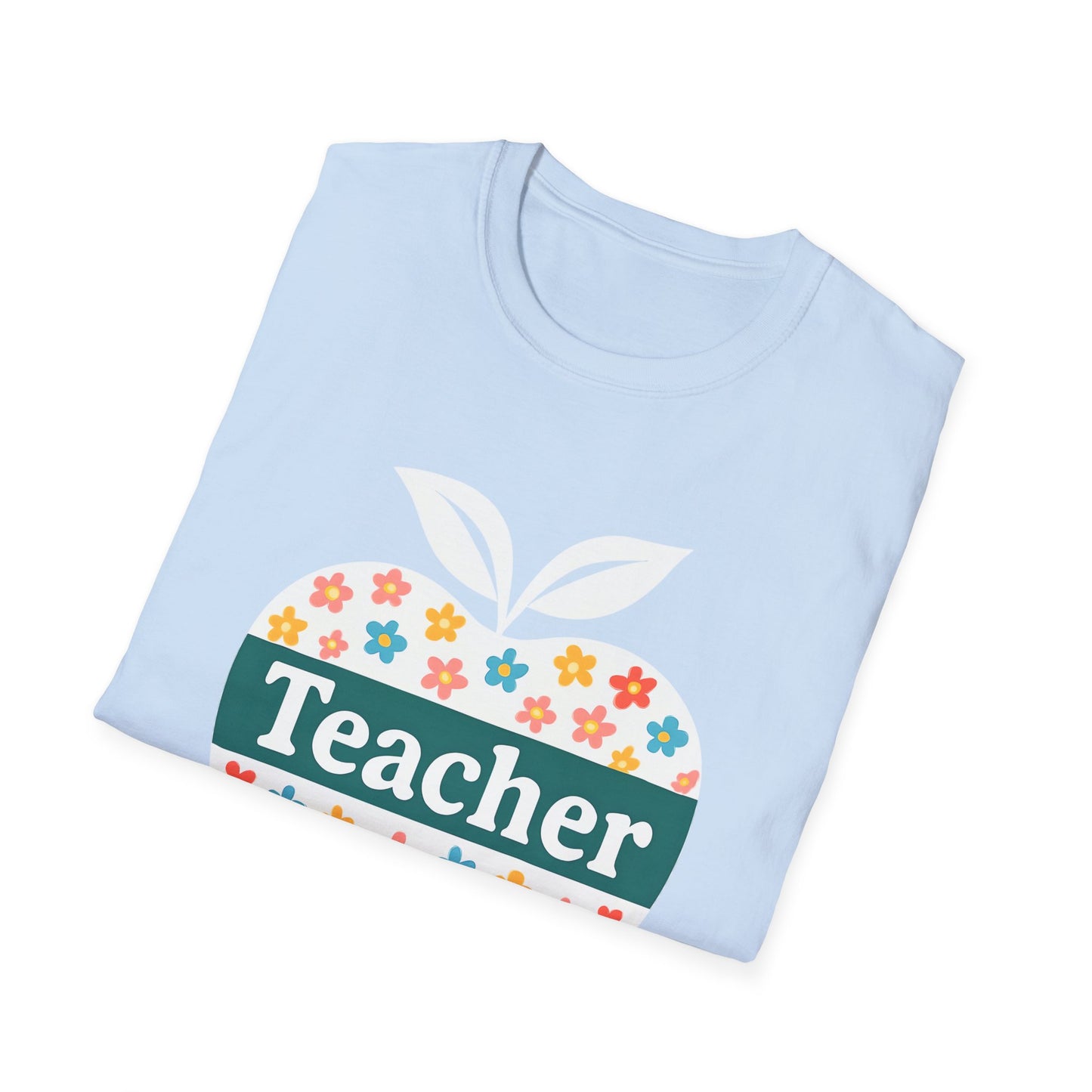 Teacher Appreciation Orange T-Shirt, Gift for Educators, School Spirit Wear, Teacher's Day, Floral Design, Unisex Softstyle Tee