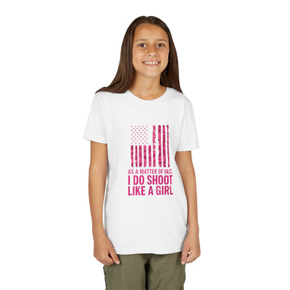 Patriotic Youth Tee: Empowering Short Sleeve T-Shirt for Girls, Perfect for Independence Day, Fun, Sporty, Family Events, Gift Ideas