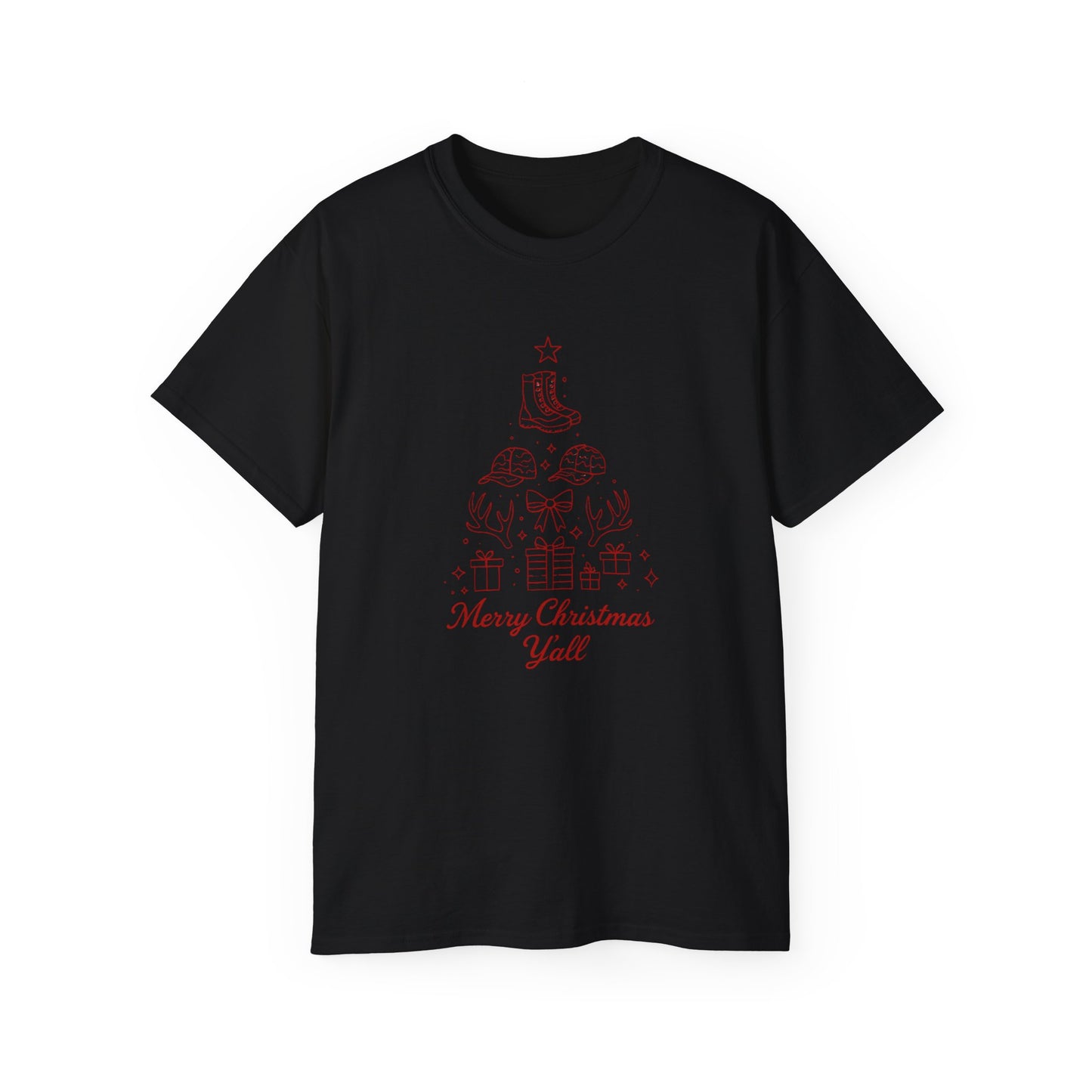 Merry Christmas Y'all Tee — Minimal Holiday Graphic T-Shirt