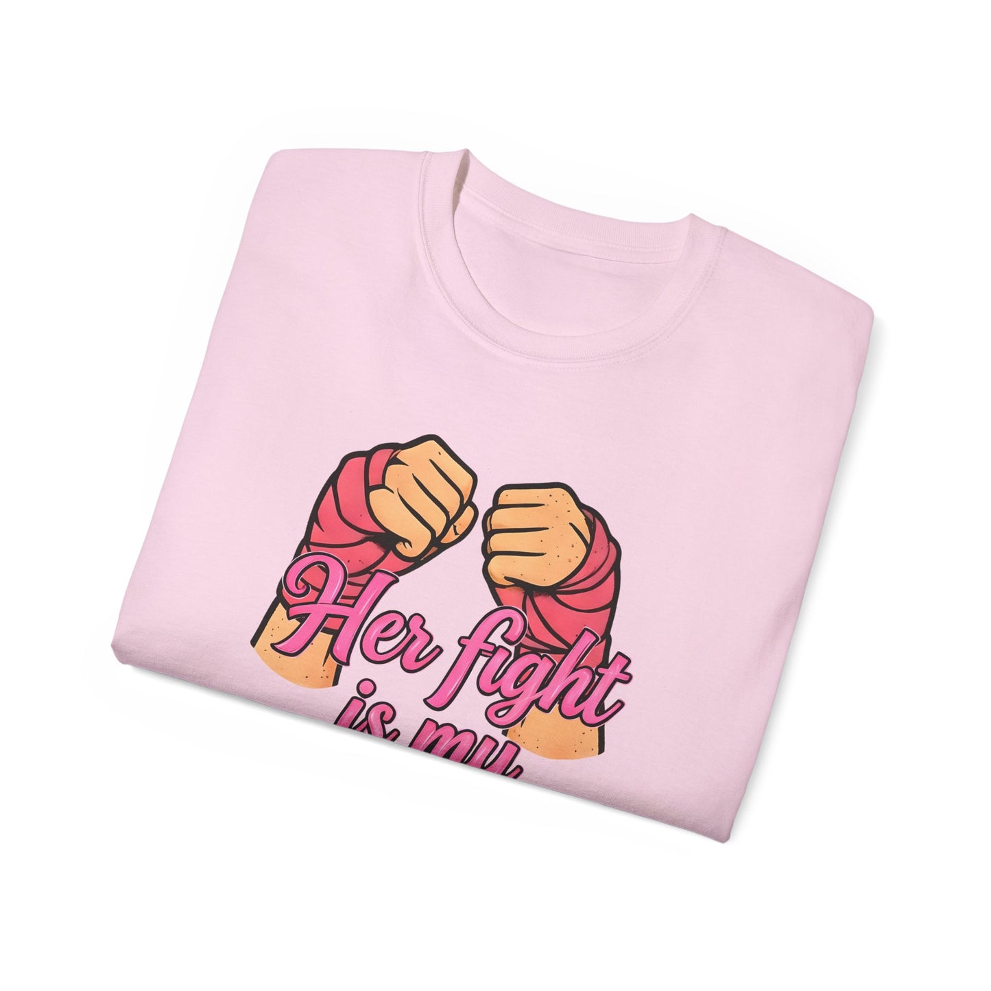 Inspirational Fight Tee | Unisex Ultra Cotton Shirt for Cancer Awareness, Gift for Fighters, Motivational Apparel, Pink Ribbon Support
