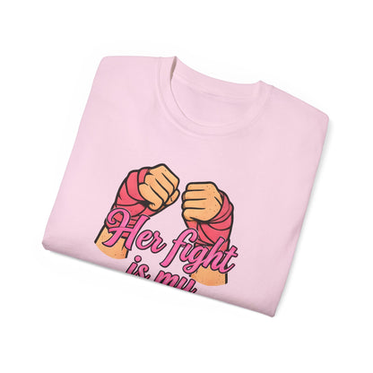 Inspirational Fight Tee | Unisex Ultra Cotton Shirt for Cancer Awareness, Gift for Fighters, Motivational Apparel, Pink Ribbon Support