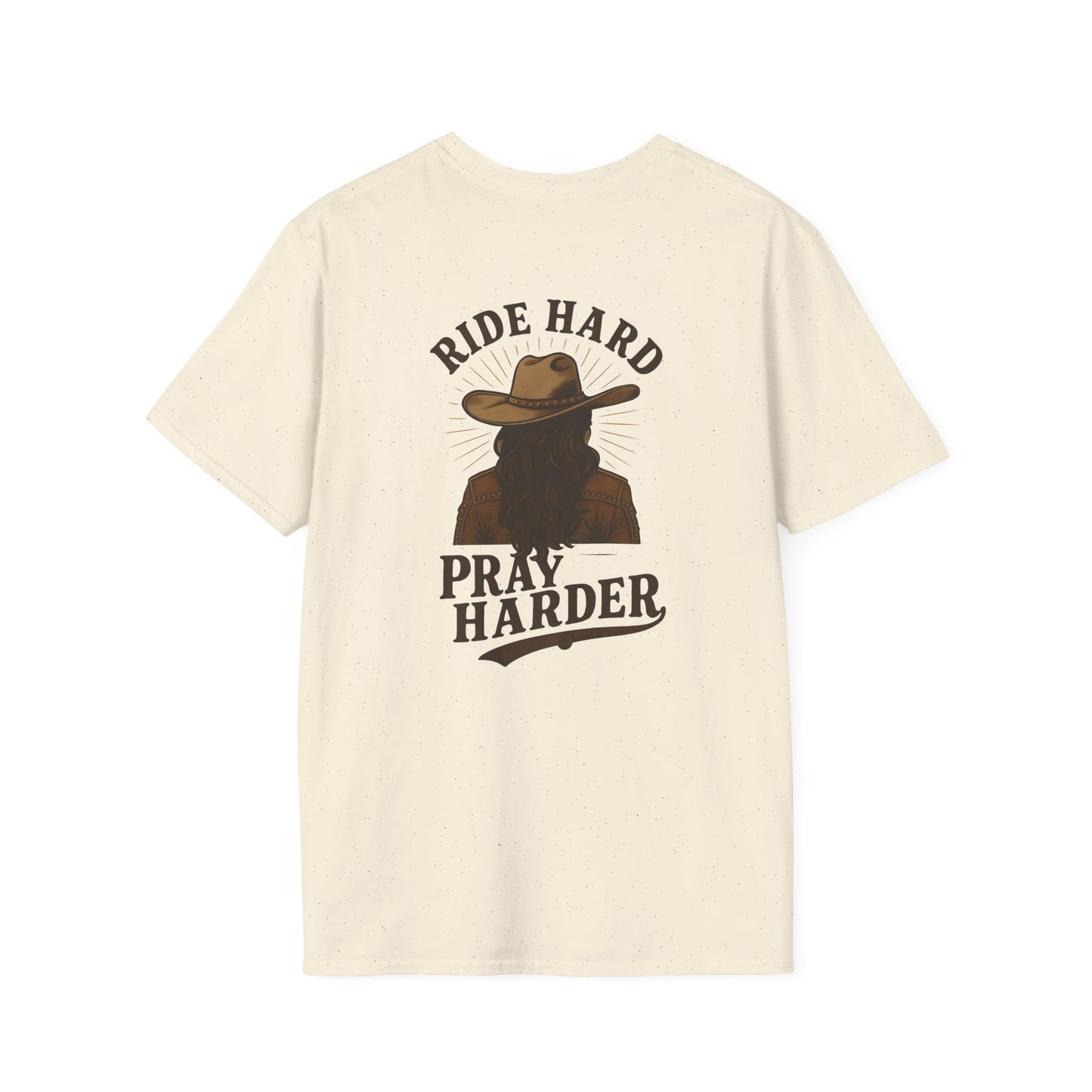 Ride Hard Pray Harder T-Shirt - Unisex Casual Tee, Western Style Apparel, Gift for Cowboys, Inspirational Shirt, Everyday Wear