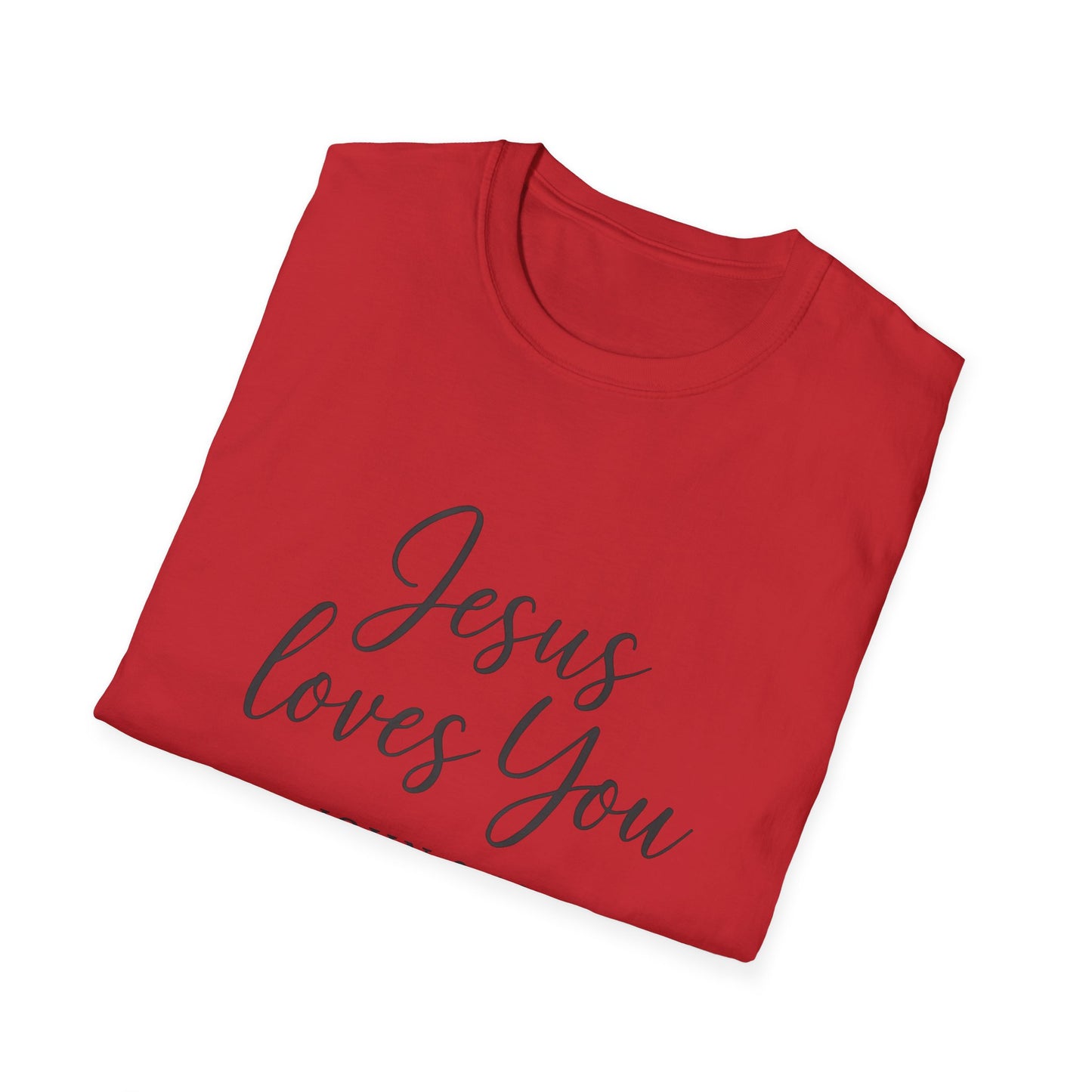 Faith-Inspired Unisex Softstyle T-Shirt | Jesus Loves You | Christian Apparel, Gift, Devotional Wear, Casual Tee