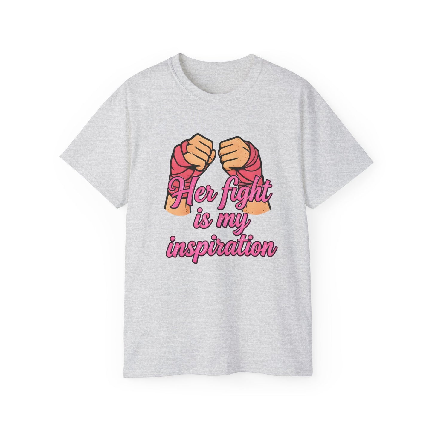 Inspirational Fight Tee | Unisex Ultra Cotton Shirt for Cancer Awareness, Gift for Fighters, Motivational Apparel, Pink Ribbon Support