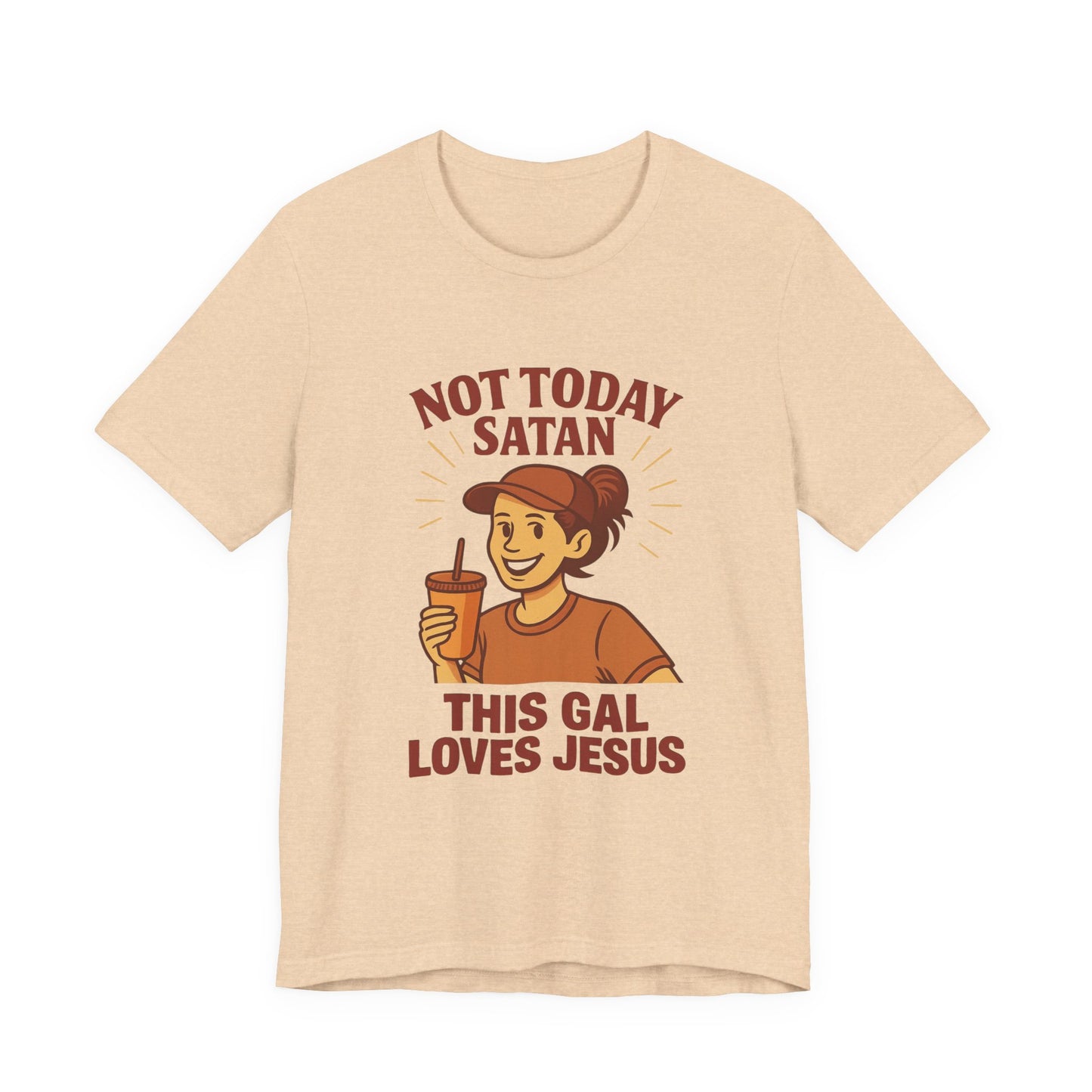 Not Today Satan Unisex Tee, Christian T-Shirt, Motivational Shirt, Gift for Her, Funny Faith Shirt