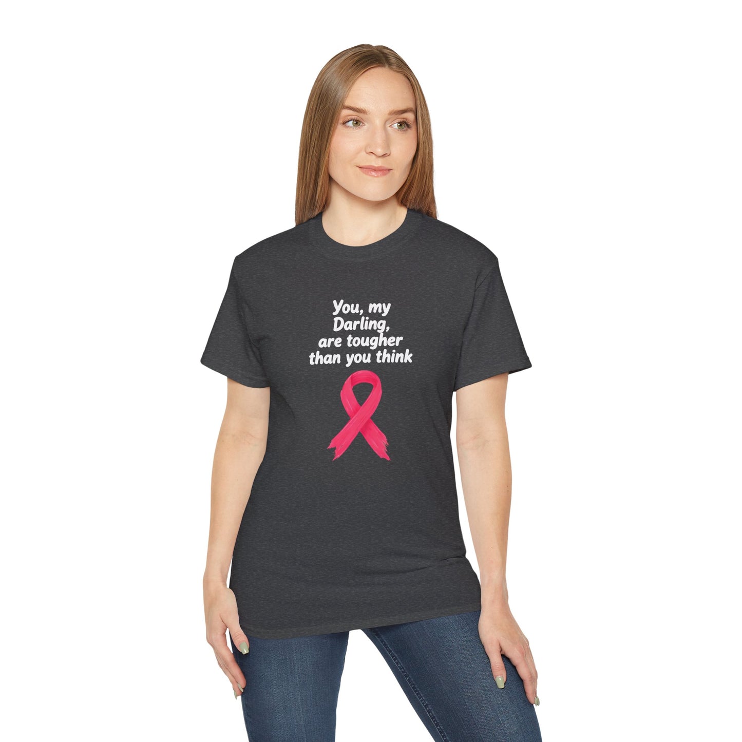 Inspirational Breast Cancer Awareness Tee, Unisex T-Shirt, Toughness Quote Shirt, Gift for Her, Supportive Apparel