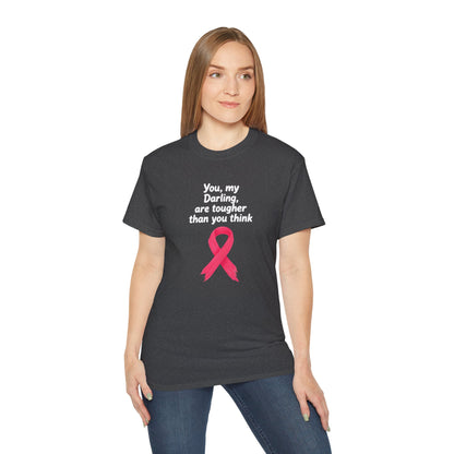 Inspirational Breast Cancer Awareness Tee, Unisex T-Shirt, Toughness Quote Shirt, Gift for Her, Supportive Apparel