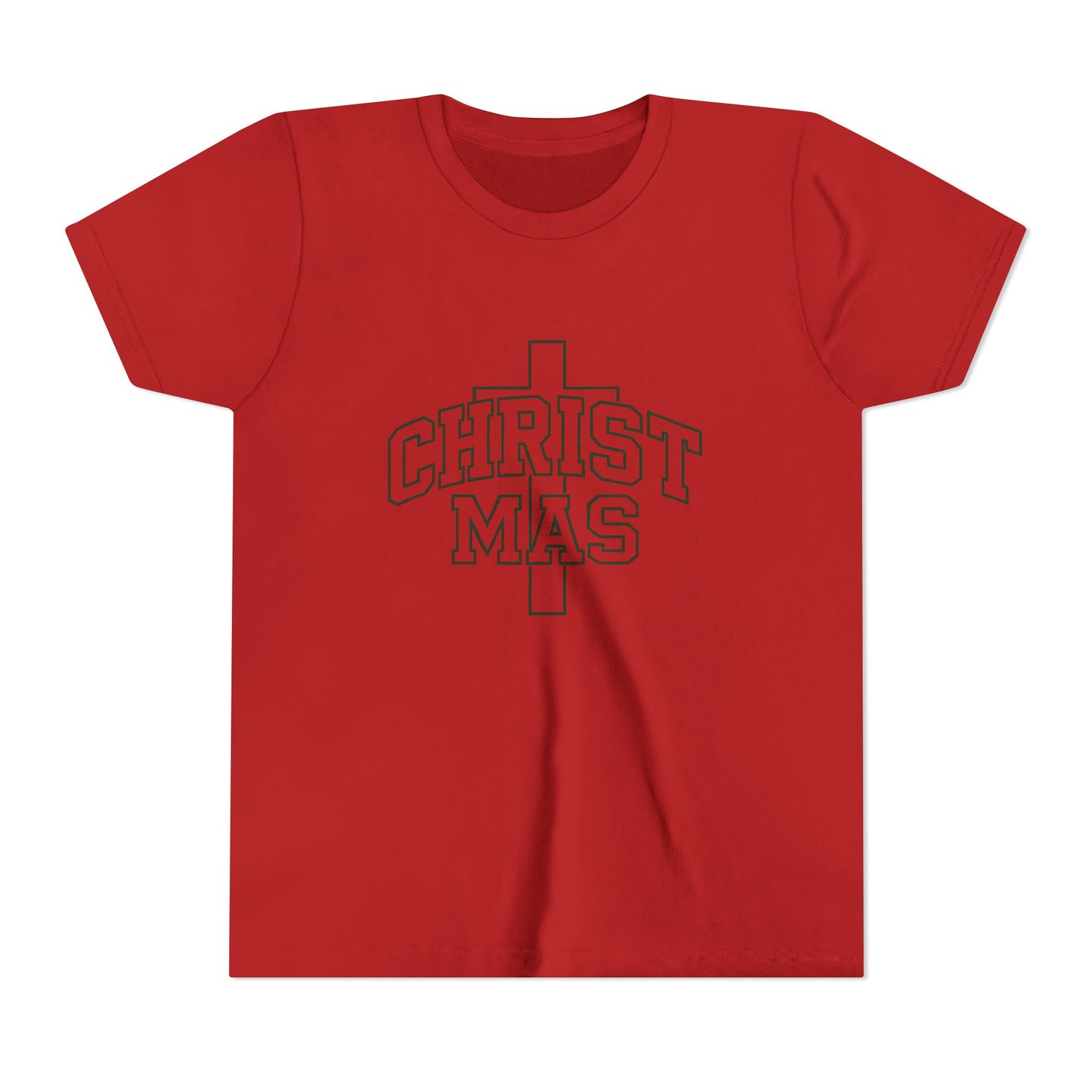 Youth Christmas Cross Tee - Kids Holiday Graphic Tee