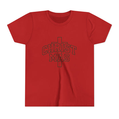 Youth Christmas Cross Tee - Kids Holiday Graphic Tee