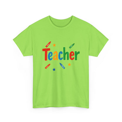 Colorful Teacher Appreciation Unisex Heavy Cotton Tee - Gifts for Educators, Back to School, Classroom, Birthday, Fun Teacher Shirt