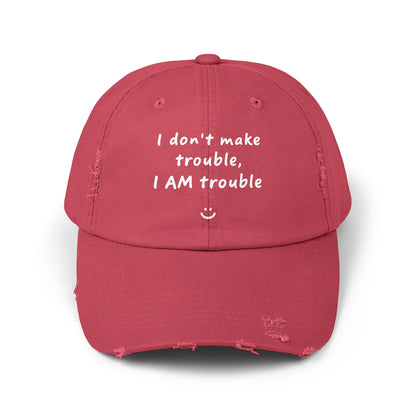 Trendy Distressed Cap with Fun Quote, Casual Hat, Gift for Him/Her, Fashion Accessory, Everyday Wear, Adjustable Baseball Cap