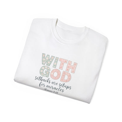 Inspirational Unisex Cotton Tee: "With God All Things Are Possible" - Faith, Gift, Encouragement, Casual Wear, Everyday Inspiration