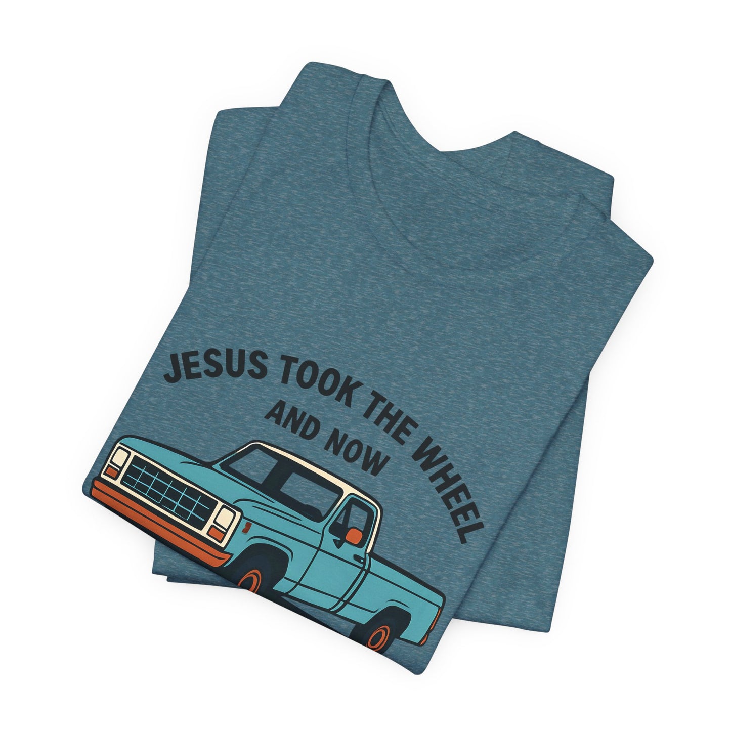Jesus Took the Wheel Tee, Funny Christian Shirt, Shotgun Humor T-Shirt, Gift for Car Lovers, Casual Faith-Based Apparel