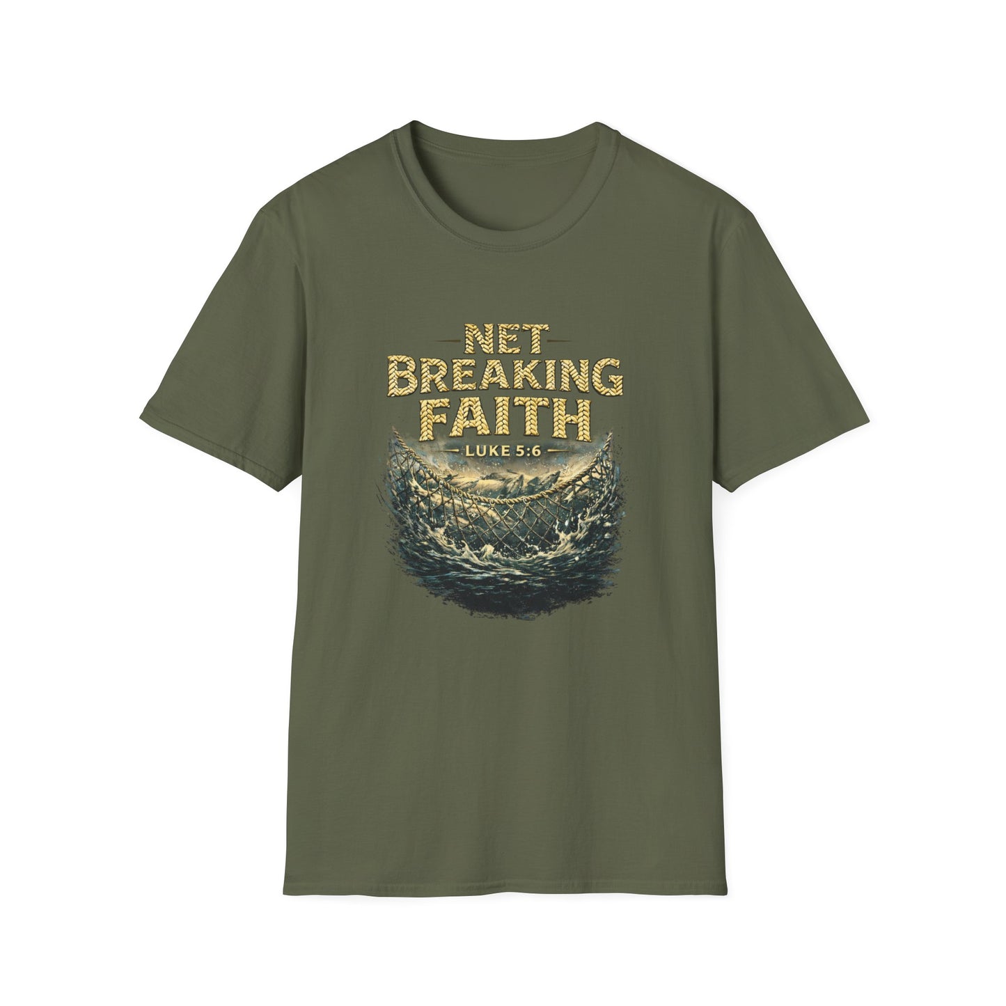 Net Breaking Faith T-Shirt — Vintage Fishing Faith Graphic Tee
