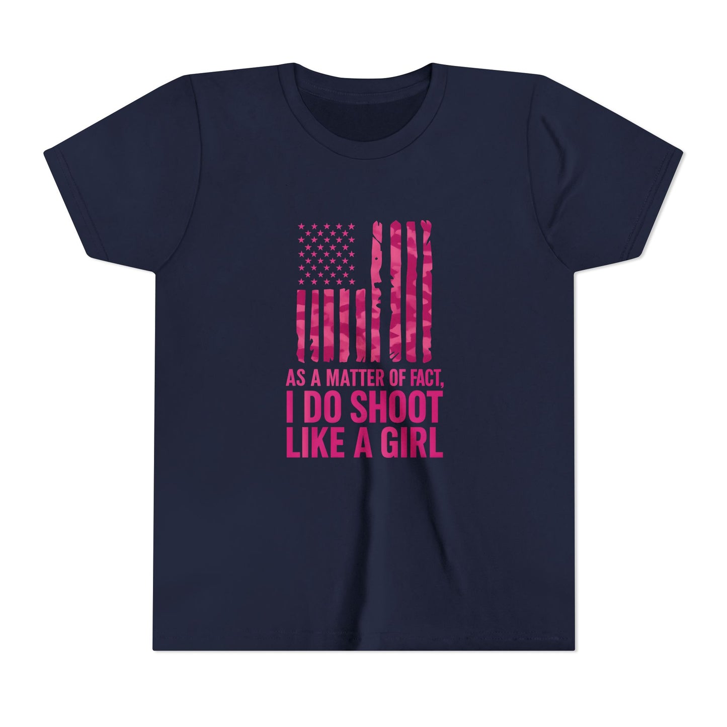 Patriotic Youth Tee: Empowering Short Sleeve T-Shirt for Girls, Perfect for Independence Day, Fun, Sporty, Family Events, Gift Ideas