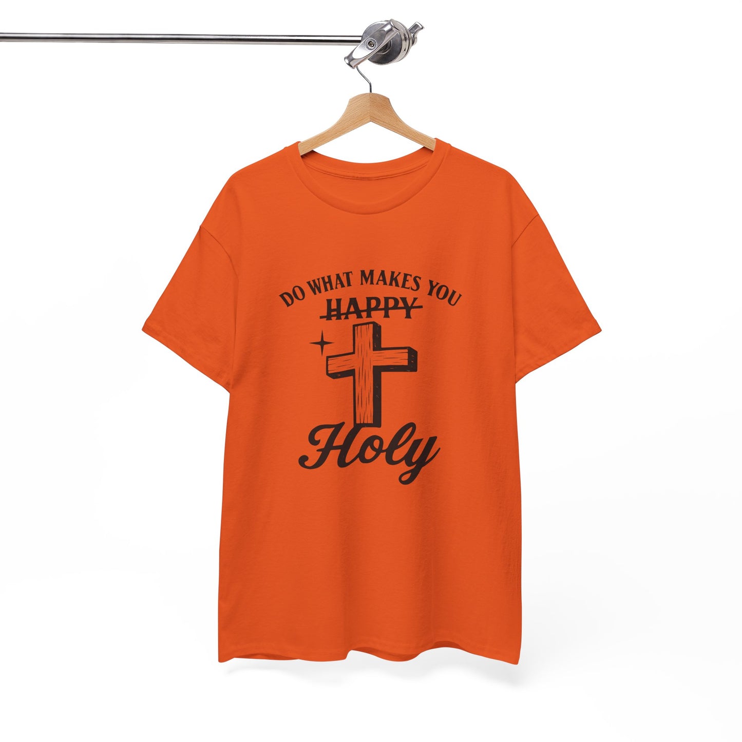 Happy Holy Unisex Heavy Cotton Tee - Inspirational Shirt, Faith-based Clothing, Church Event Tee, Gift for Friends, Casual Wear