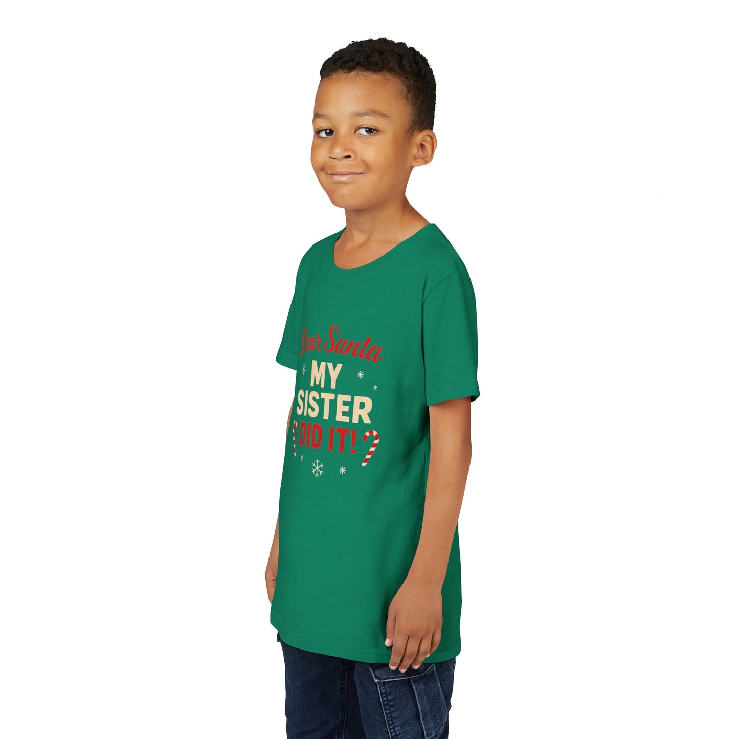 Kids' Christmas Tee — “Dear Santa My Sister Did It!” Holiday Shirt