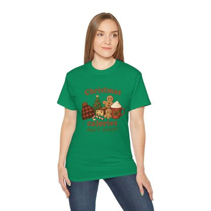 Christmas 'Calories Don’t Count' Tee - Holiday Cookie & Cocoa Graphic Shirt