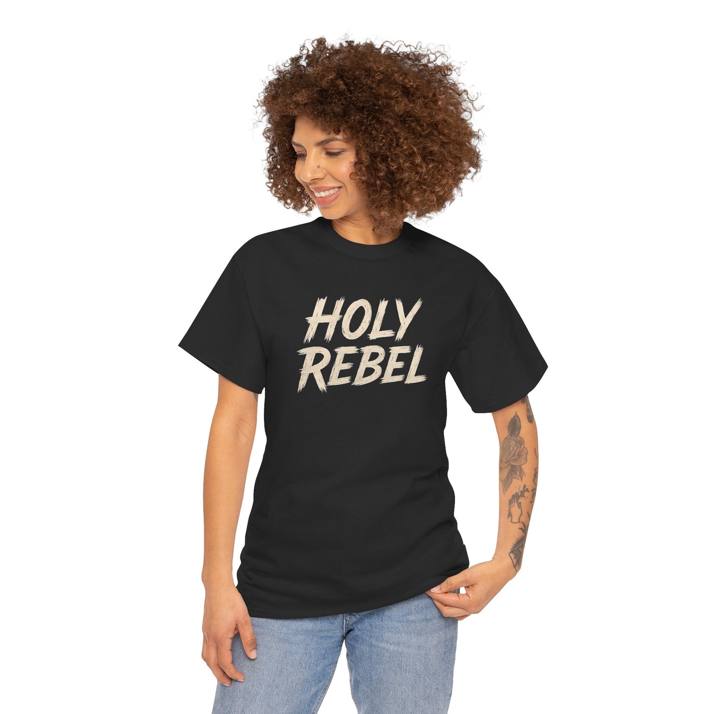 Holy Rebel Unisex Heavy Cotton Tee, Inspirational Christian T-Shirt, Unique Gift for Rebels, Faith-Based Apparel, Motivational Quote [...]