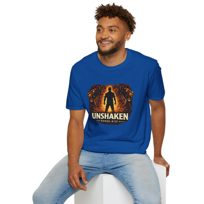 Unshaken T-Shirt – Christian Faith Lion Design (Daniel 6:22)