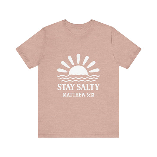 Stay Salty Unisex Short Sleeve Tee - Perfect for Beach Days, Casual Outings, Gifts, Summer Vibes, Bible Verse Apparel