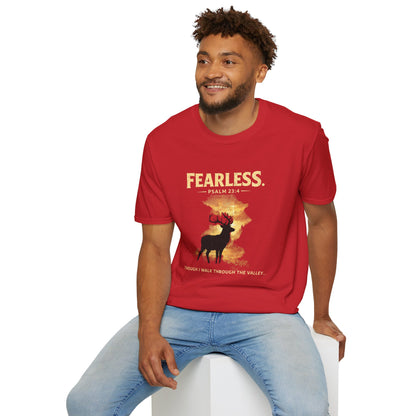 Fearless Psalm T-Shirt — Christian Faith Deer Graphic Tee