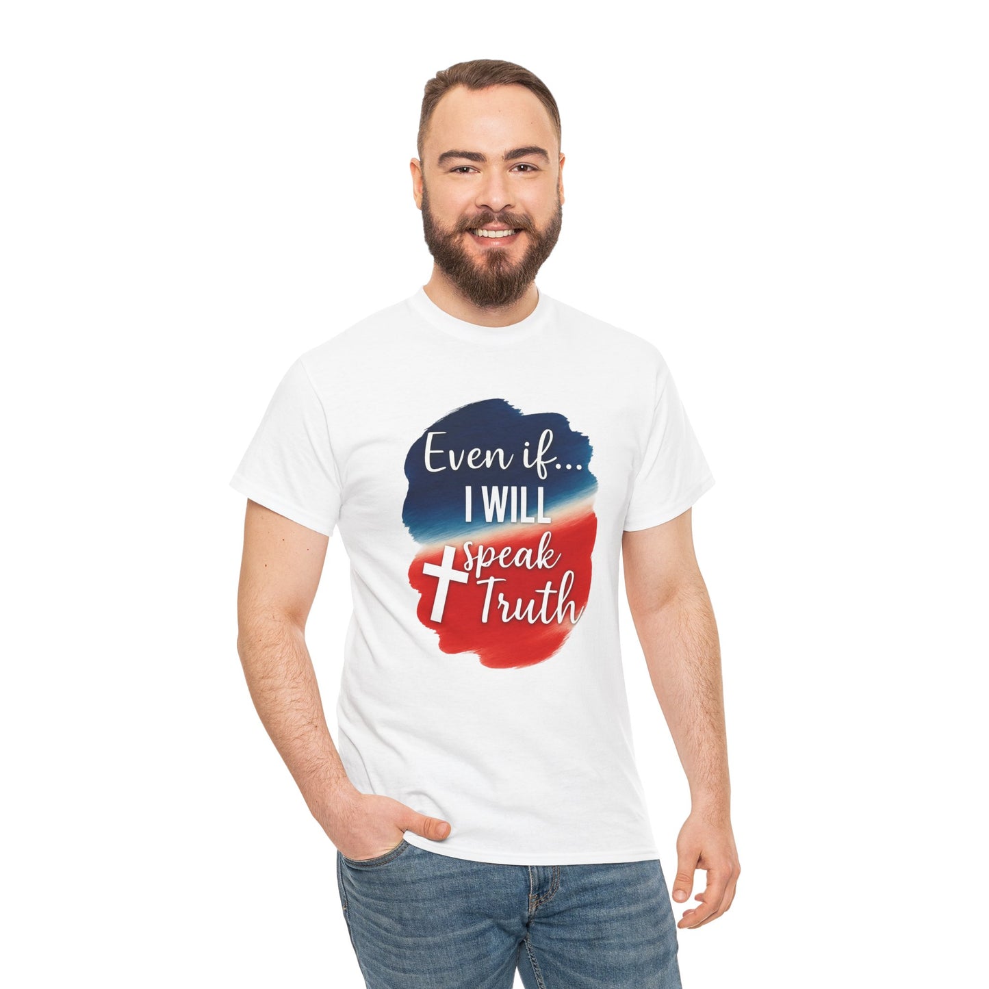 Patriotic Message Tee | Even if... I Will Speak Truth, Unisex Cotton Shirt, American Flag Graphic Tee, Gift for Activists, [...]
