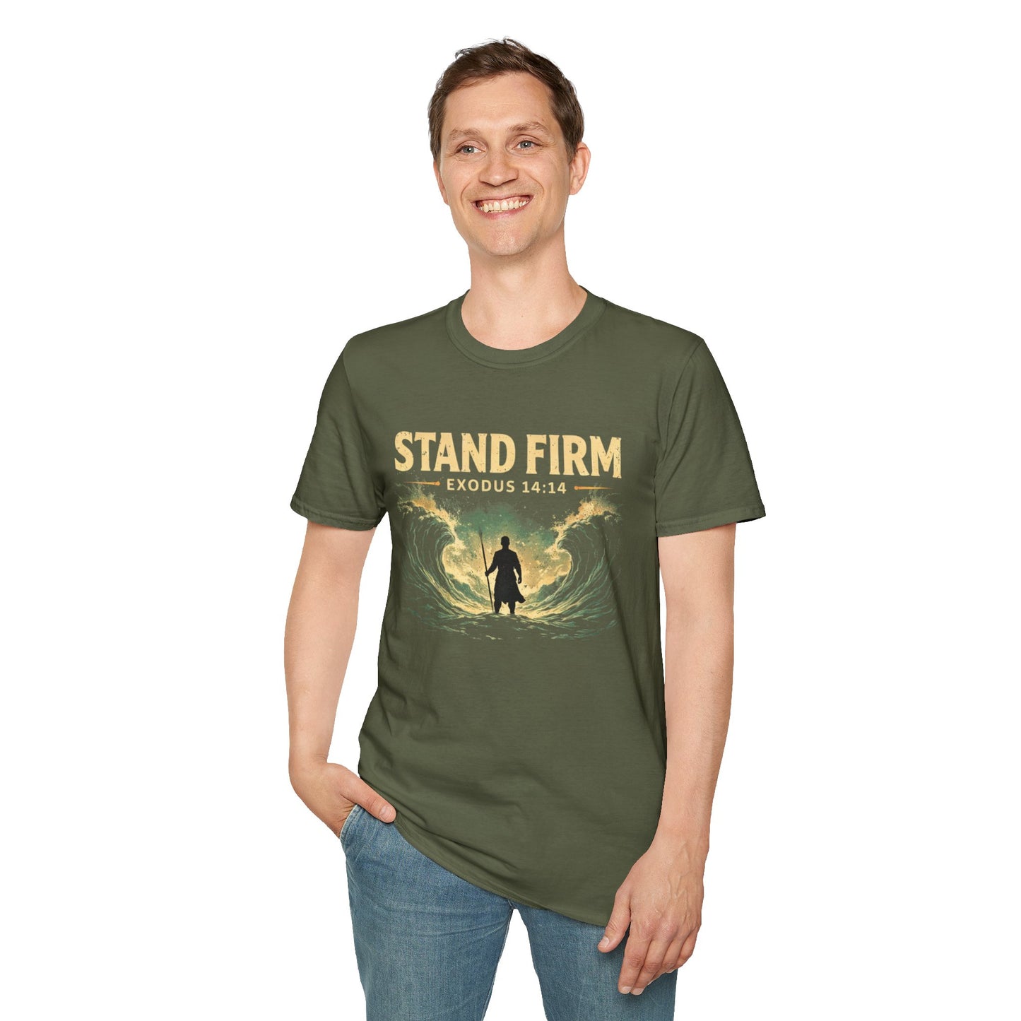Stand Firm Exodus 14:14 T-Shirt — Christian Faith Inspirational Tee