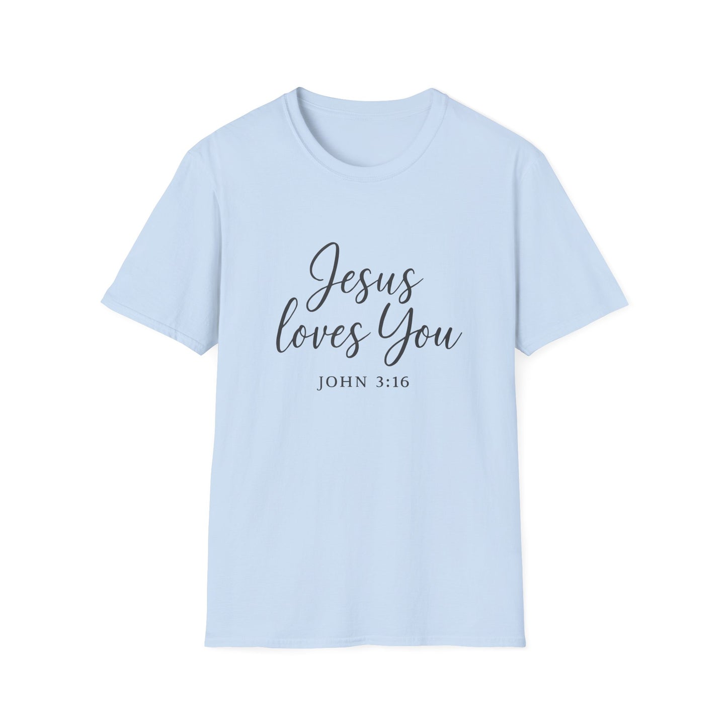 Faith-Inspired Unisex Softstyle T-Shirt | Jesus Loves You | Christian Apparel, Gift, Devotional Wear, Casual Tee