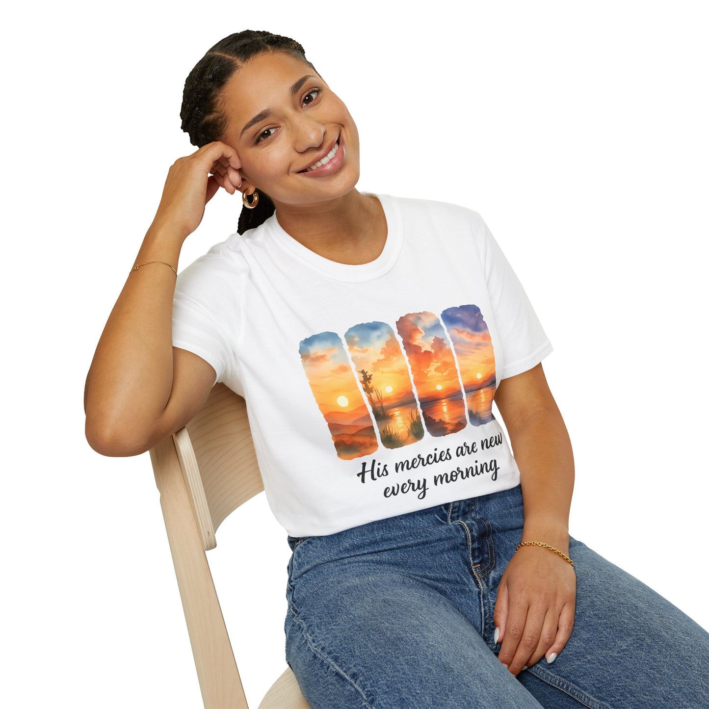 Inspirational Sunrise T-Shirt - His Mercies Are New Every Morning, Affirmation Tee, Gift for Friends, Motivational Apparel, Casual [...]