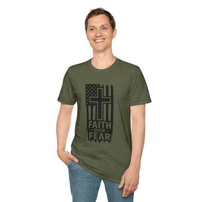 Faith Over Fear Unisex Softstyle T-Shirt - Inspirational Tee for Christians, Everyday Wear, Gifts for Him/Her, Faith-Based Apparel