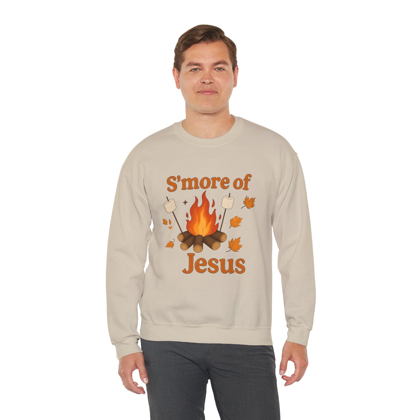 Cozy Autumn Crewneck Sweatshirt - S'more of Jesus, Fall Fashion, Religious Gift, Christian Apparel, Harvest Celebration, Thanksgiving