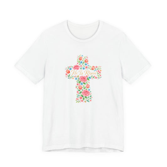 Floral Cross T-Shirt — Vintage Rose Faith Tee