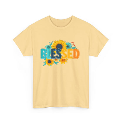 Blessed Sunflower Unisex Tee, Inspirational Shirt, Casual Gift, Everyday Wear, Spring Fashion, Faith-Based Apparel