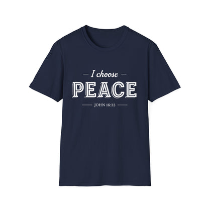 I Choose Peace Unisex Softstyle T-Shirt | Inspirational Tee, Faith Shirt, Spiritual Gift, Christian Apparel, Positive Message