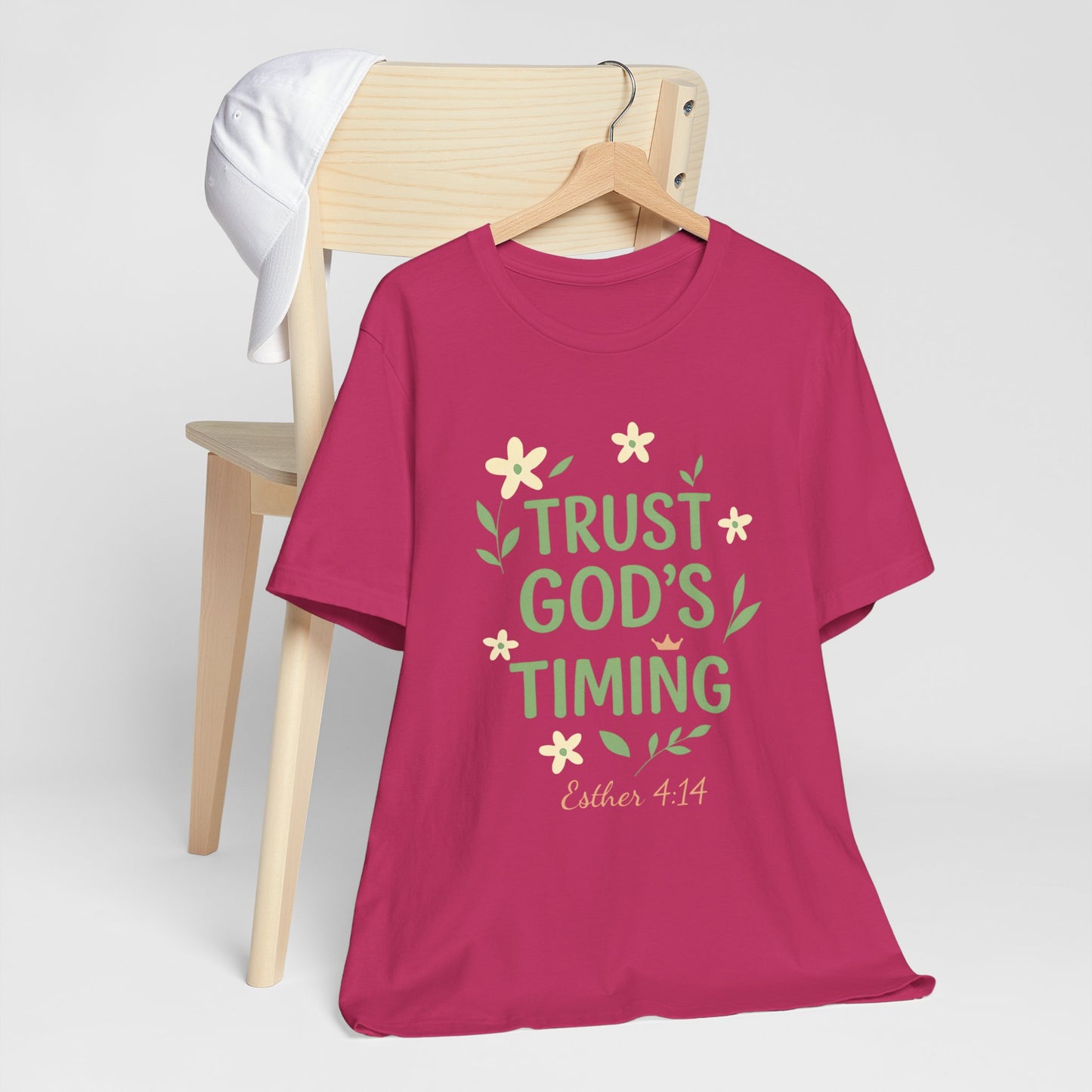 Trust God's Timing Tee, Inspirational Short Sleeve Shirt, Faith-Based Apparel, Gift for Believers, Bible Verse Tee, Everyday Wear