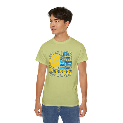 Life Gives Lemons Tee, Positive Quote T-Shirt, Unisex Cotton Shirt, Inspirational Gift, Casual Summer Wear, Lemonade Theme