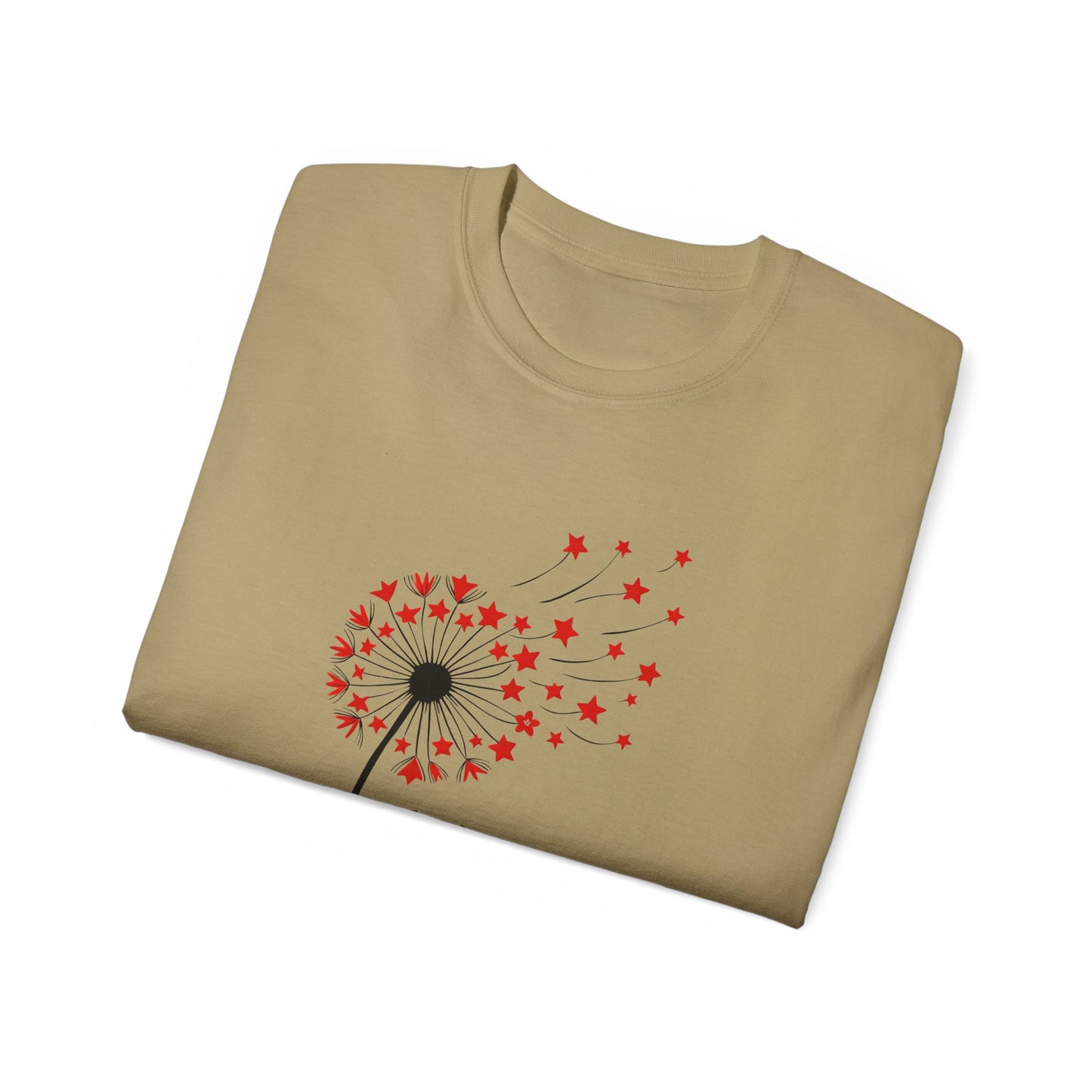 Christmas Wishes Tee — Dandelion & Red Star Holiday T-Shirt