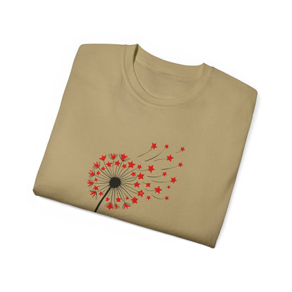 Christmas Wishes Tee — Dandelion & Red Star Holiday T-Shirt