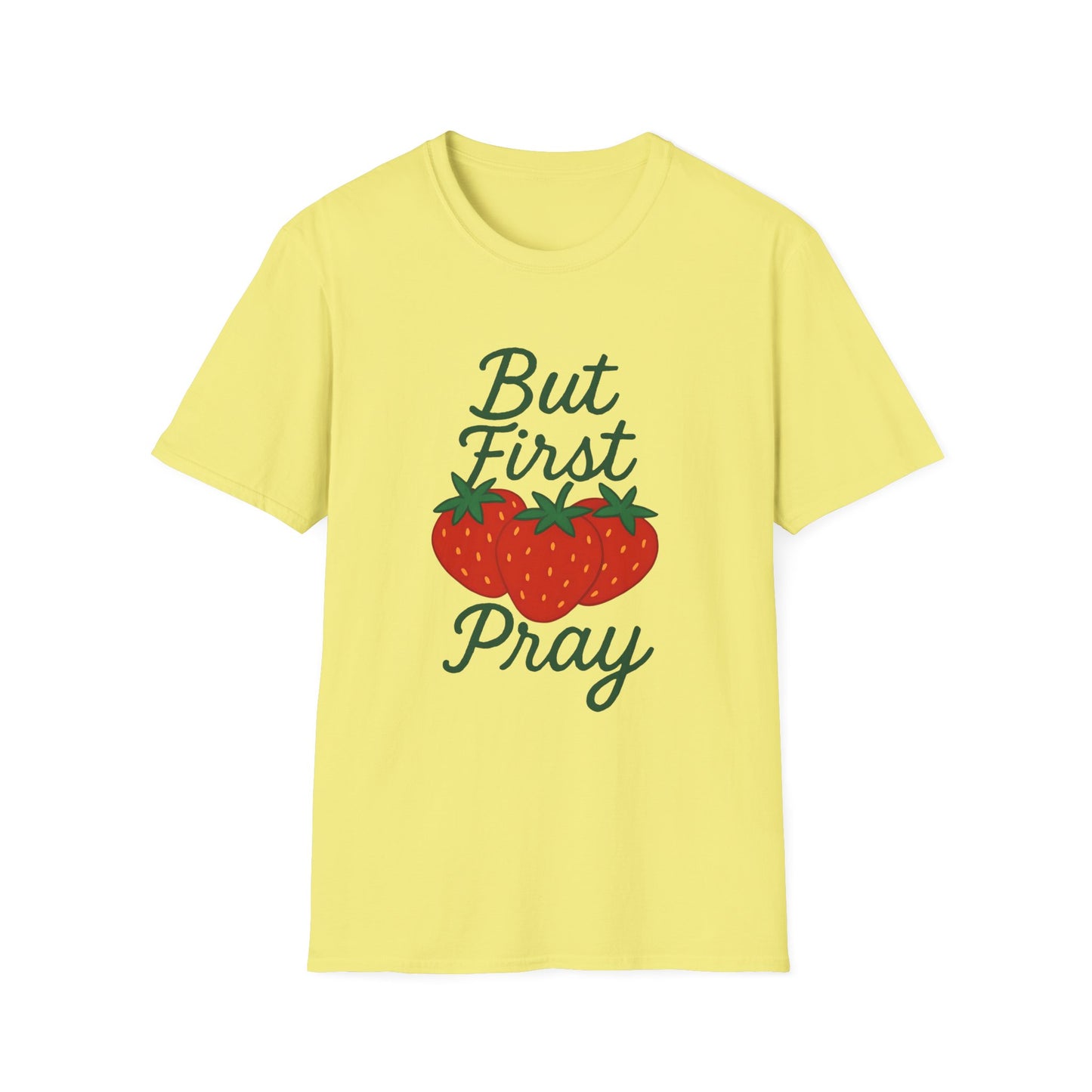 Strawberry Prayer Unisex T-Shirt, Comfortable Tee, Gift for Faith, Casual Wear, Summer Outfit, Church Event Shirt