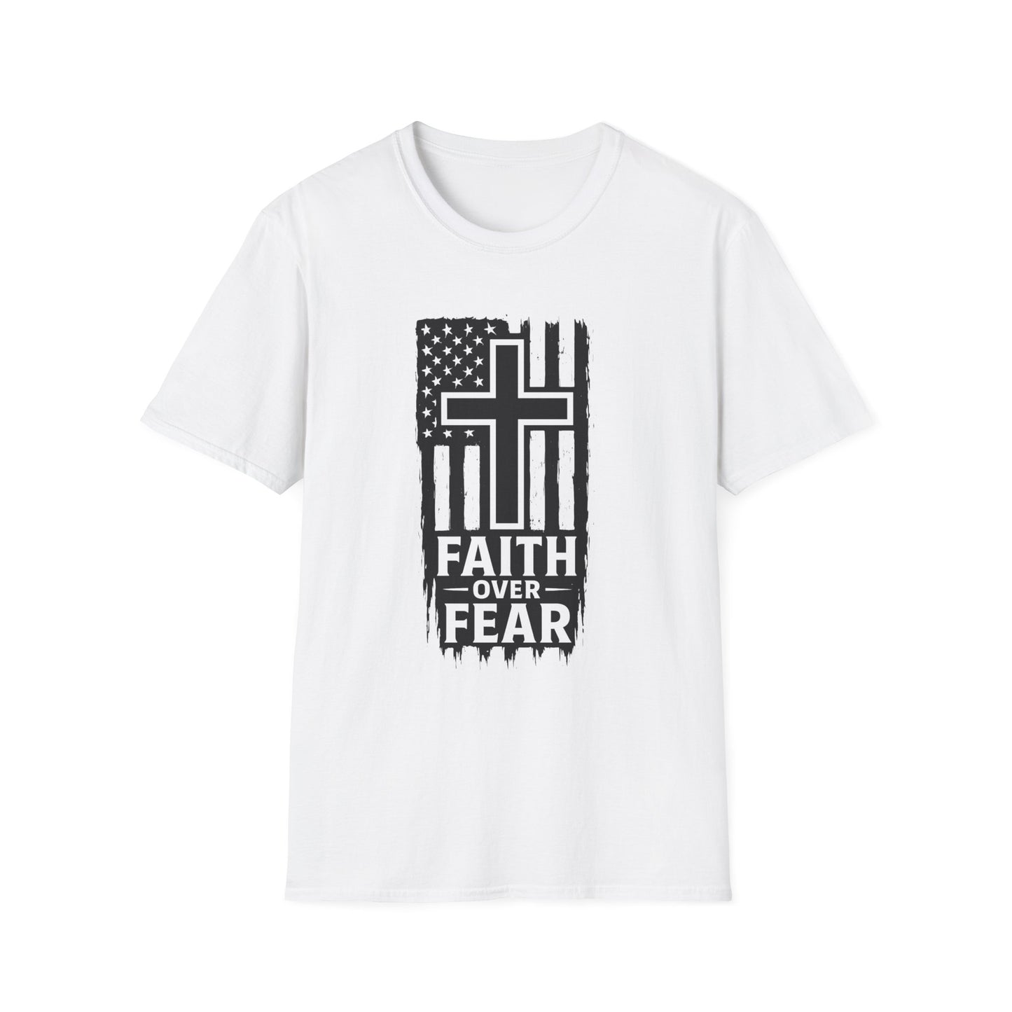 Faith Over Fear Unisex Softstyle T-Shirt - Inspirational Tee for Christians, Everyday Wear, Gifts for Him/Her, Faith-Based Apparel