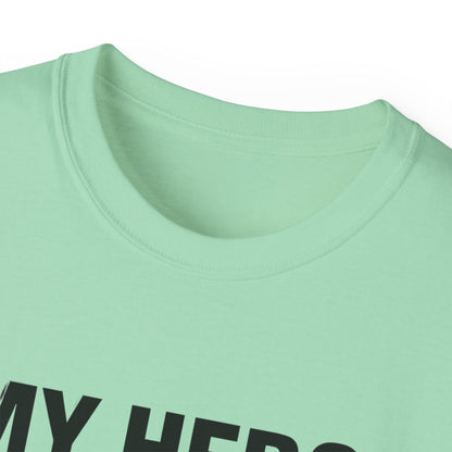 My Hero Walks on Water Tee, Unisex Cotton T-Shirt, Gift for Dad, Father's Day Shirt, Inspirational Quote Tee, Everyday Casual Wear