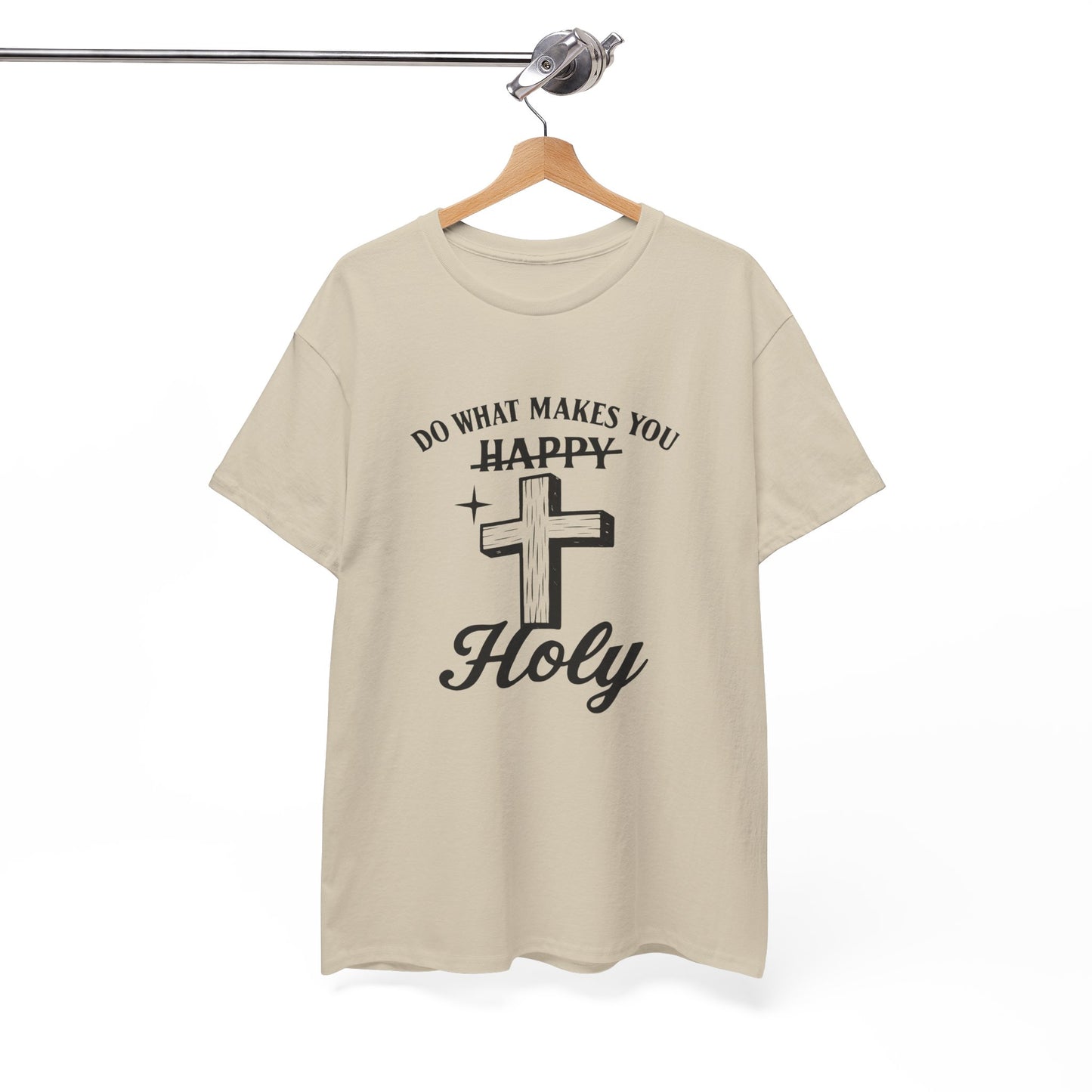 Happy Holy Unisex Heavy Cotton Tee - Inspirational Shirt, Faith-based Clothing, Church Event Tee, Gift for Friends, Casual Wear