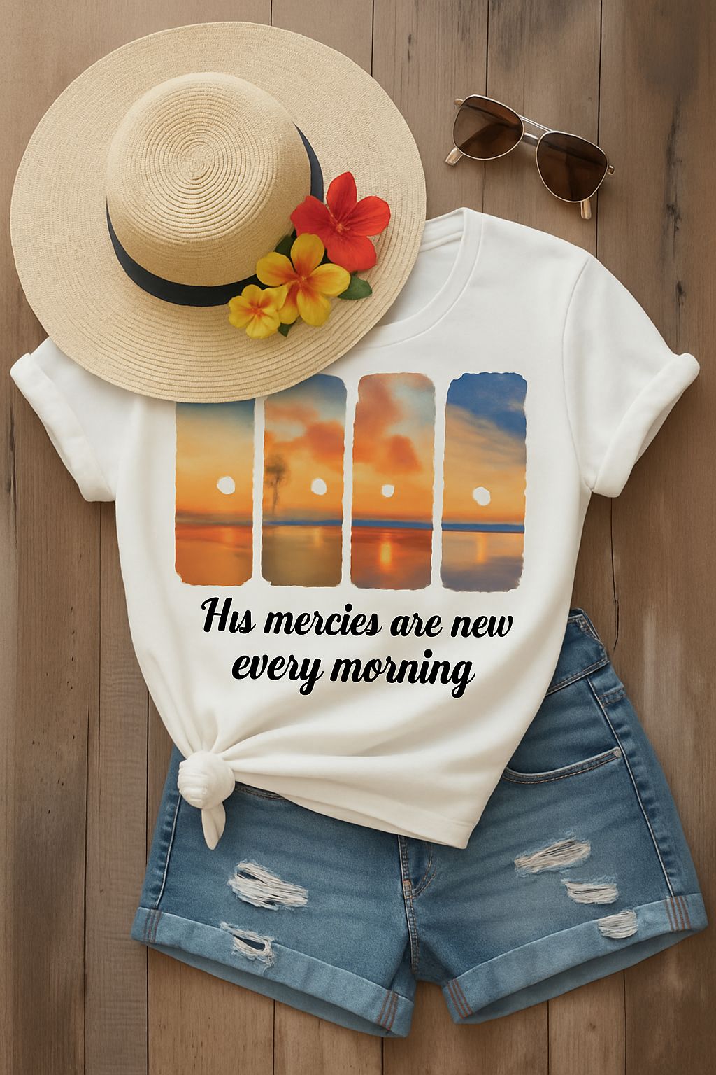 Inspirational Sunrise T-Shirt - His Mercies Are New Every Morning, Affirmation Tee, Gift for Friends, Motivational Apparel, Casual [...]