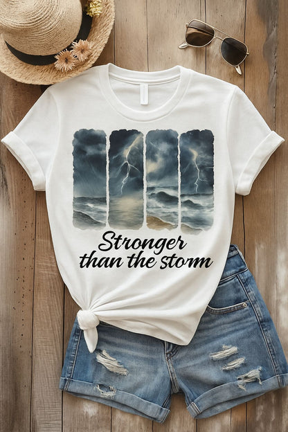 Inspirational Unisex T-Shirt - Stronger than the Storm, Motivational Tee, Gift for Him/Her, Casual Wear, Comfortable Apparel