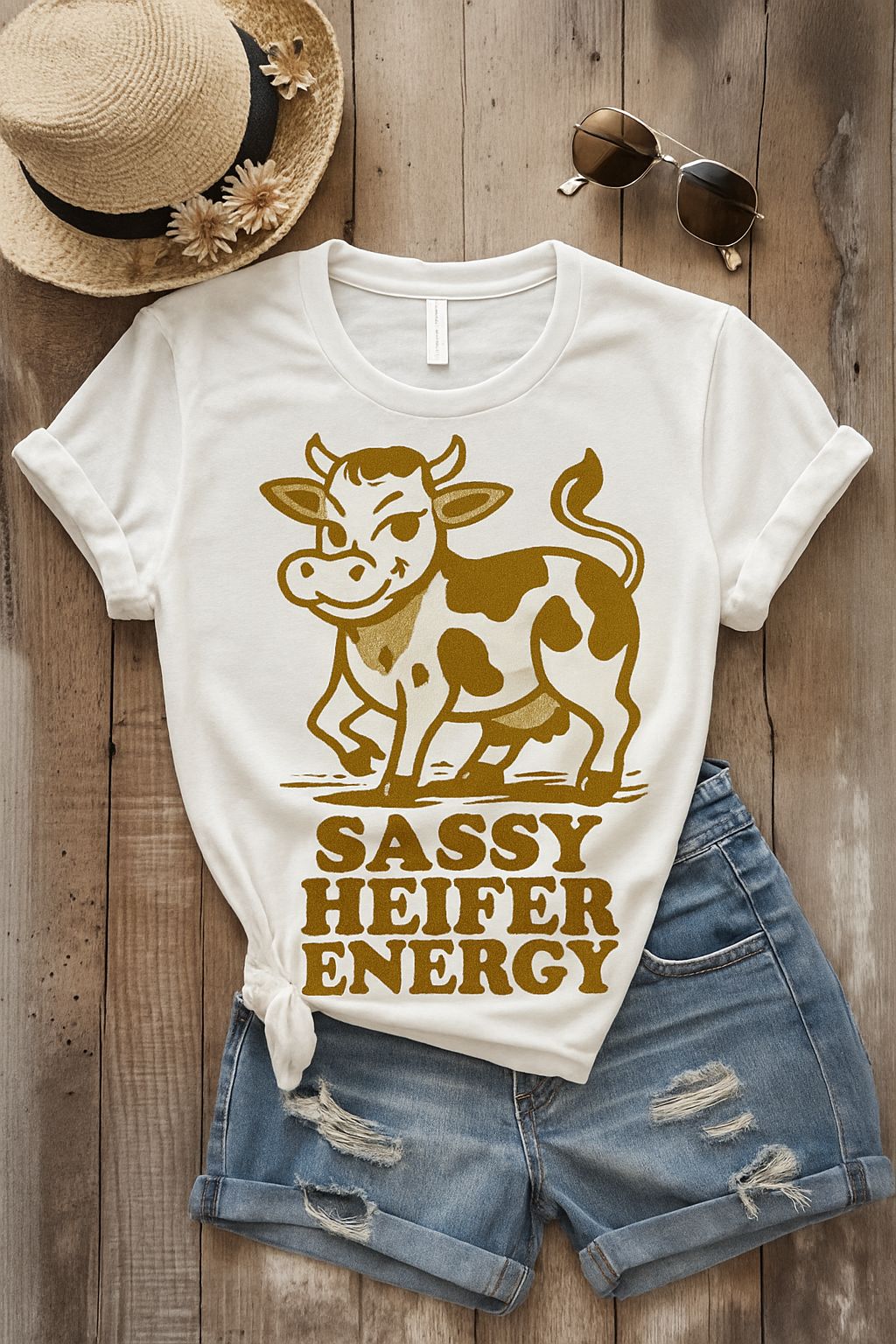Sassy Heifer Energy T-Shirt, Funny Cow Shirt, Unisex Graphic Tee, Animal Lover Gift, Farm Life Apparel, Country Humor Fashion